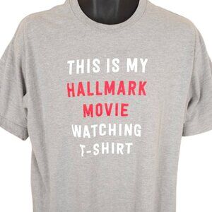 Hallmark Movie T Shirt Mens Size XL Gray Movie Watching Tee